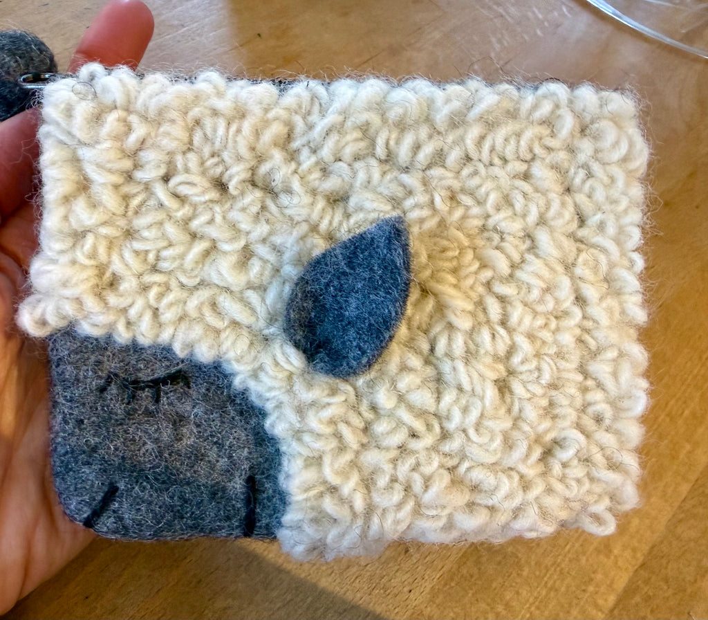 Handmade 100% Wool Felted Sheep Purse