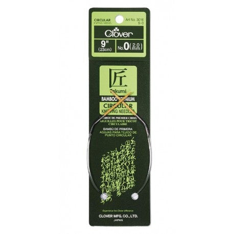 Clover Takumi 9" Bamboo Circular Needles